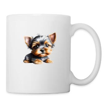 Yorkshire Terrier chiot chien propriétaire de chien - Mug blanc - blanc - Droite