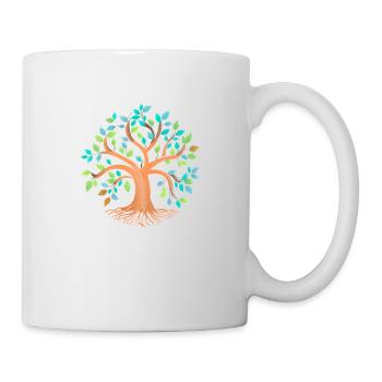 Lebensbaum Meditation Keltischer Baum des Lebens - Tasse - Weiß - Rechts