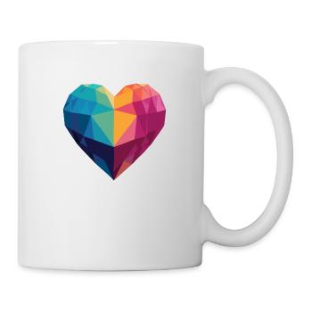 Amour - Cœur Low Poly - Mug blanc - blanc - Droite