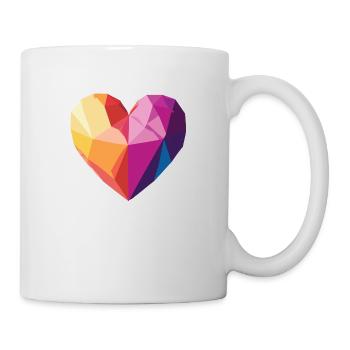 Amour - Cœur Low Poly - Mug blanc - blanc - Droite