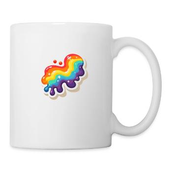 Regenbogen-Pouring-Farbe - Tasse - Weiß - Rechts