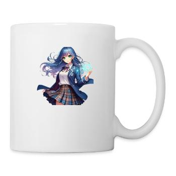 Manga anime fille en uniforme scolaire - Mug blanc - blanc - Droite