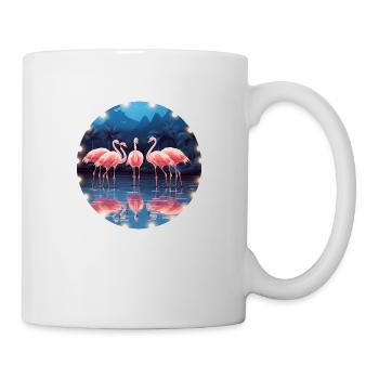 Flamingo Flock Tropical, Liebe Flamingos - Tasse - Weiß - Rechts