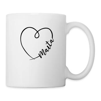 Marta Name Kalligrafie Herz - Tasse - Weiß - Rechts