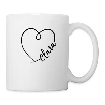 Clara Nom Calligraphie Coeur - Mug blanc - blanc - Droite