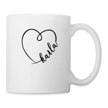 Karla Name Calligraphy Heart - Mug - white - Right