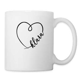 Klara Name Kalligrafie Herz - Tasse - Weiß - Rechts