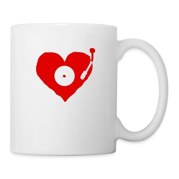 Plattenspieler-Herz von Liebe meines Labels - Tasse - Weiß - Rechts