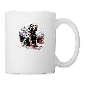 Magical Labrador Christmas dog in the snow - Mug - white - Right