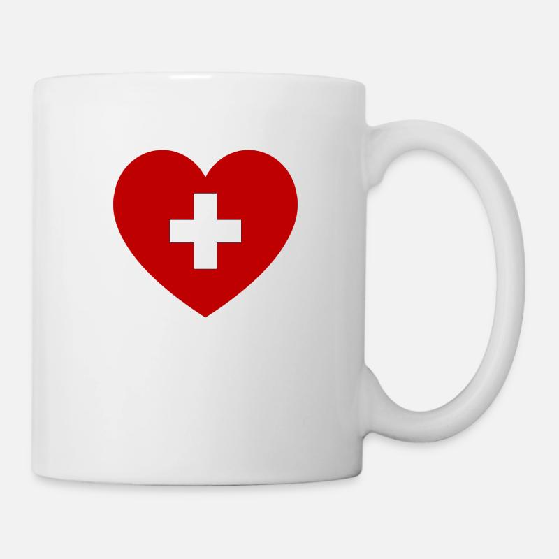 Schweiz Herz - Tasse - Weiß