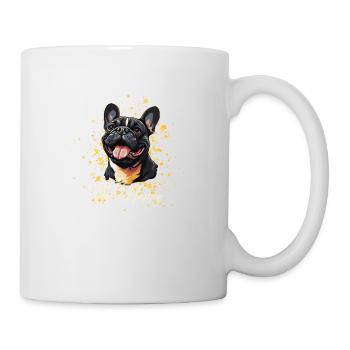 Französische Bulldogge ist Fröhlich - Tasse - Weiß - Rechts