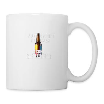 Alles beginnt mit einem LECKER BIERCHEN - Saufen - Tasse - Weiß - Rechts