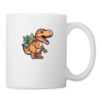 Karikatur-Dinosaurier - Tasse - Weiß - Rechts