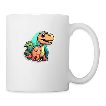 Karikatur-Dinosaurier - Tasse - Weiß - Rechts
