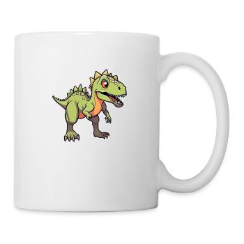Karikatur-Dinosaurier - Tasse - Weiß - Rechts