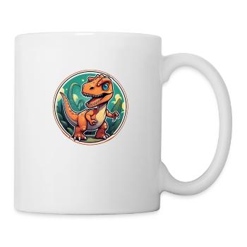 Karikatur-Dinosaurier - Tasse - Weiß - Rechts
