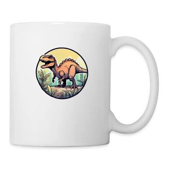 Karikatur-Dinosaurier - Tasse - Weiß - Rechts