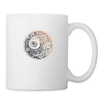Mandala symbol, spirituell, warm T-shirt - Tasse - Weiß - Rechts