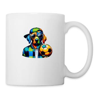 Chien de football prêt pour le jour du match ! - L’art du football - Mug blanc - blanc - Droite