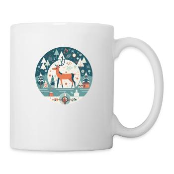 Cerf avec l’élément de Noël, Cerfs d’amour - Mug blanc - blanc - Droite