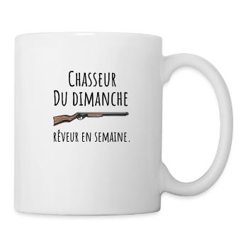 Chasseur du dimanche rêveur en semaine - Mug blanc - blanc - Droite