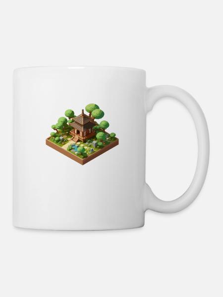 Isometric Japanese Garden: Beautiful and Relaxing - Mug - white