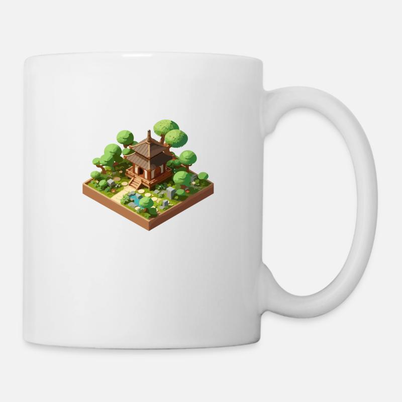 Isometric Japanese Garden: Beautiful and Relaxing - Mug - white