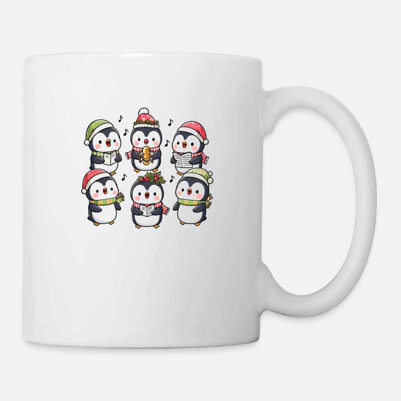 Festliche Pinguin-Weihnachtslieder singen Weihnachtslieder - Tasse - Weiß
