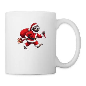Festliches Faultier Weihnachtsmann Weihnachten Weihnachten Urlaub Lustig - Tasse - Weiß - Rechts