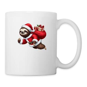 Festliches Faultier Weihnachtsmann Weihnachten Weihnachten Lustig - Tasse - Weiß - Rechts
