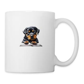 Rottweiler Dog Book Reading Dogs Rottweiler Puppy - Mug - white - Right