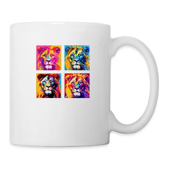 Regal Lion Power: Striking Pop Art Style T-Shirt - Mug - white - Right