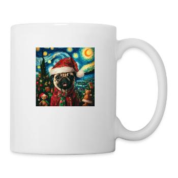 Christmas Pug - Van Gogh Style - Mug - white - Right