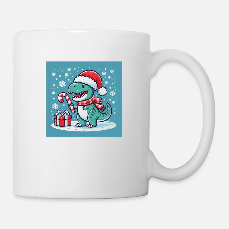 Dino Weihnachten - Tasse - Weiß