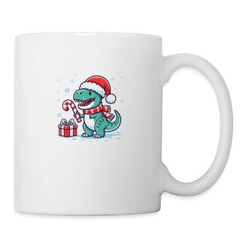 Weihnachtlicher T-Rex - Tasse - Weiß - Rechts