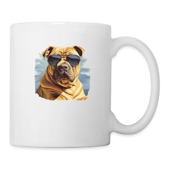 Chinesisch Shar Pei - Tasse - Weiß - Rechts