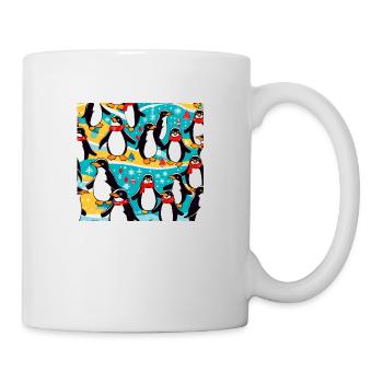 Pinguin Party - Tasse - Weiß - Rechts