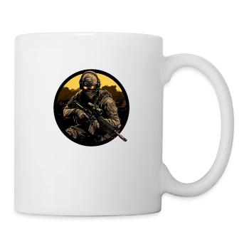 Army Soldier Sniper Soldat Logo - Mug - white - Right