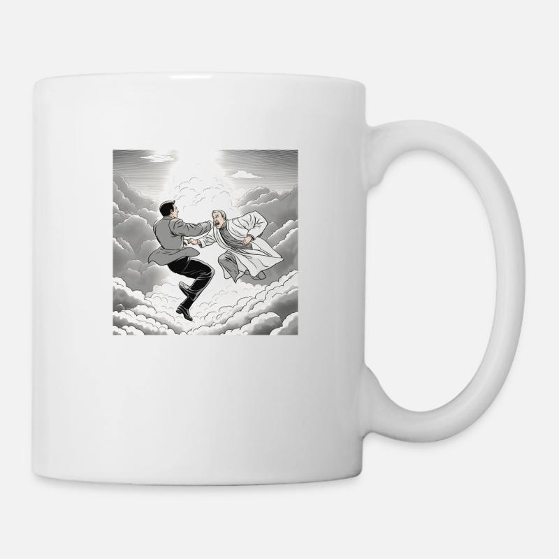 himmel petrus cartoon comic - Tasse - Weiß