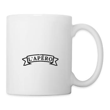 J'aime le basket et L'apero - Mug blanc - blanc - Droite