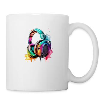Headphones, Singer, Musician, Gamer, Music, Listening, Singing - Mug - white - Right