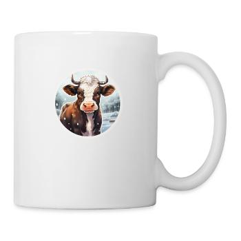 Rindkälbchen im Winter - Tasse - Weiß - Rechts
