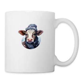 Méga veau mignon en hiver - Mug blanc - blanc - Droite