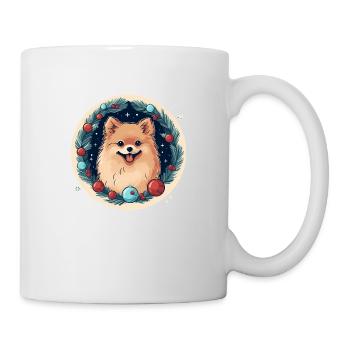 Chien de Poméranie Noël, Chiens d’amour - Mug blanc - blanc - Droite