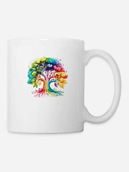 Arbre de Vie Yoga Arbre de Vie Méditation - Mug blanc - blanc