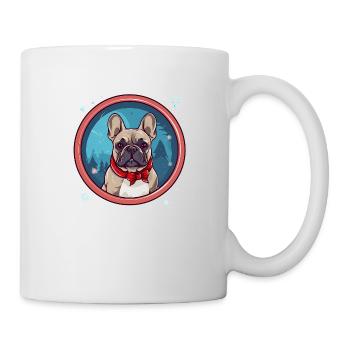 Französische Bulldogge Hund Weihnachten, Liebeshunde - Tasse - Weiß - Rechts