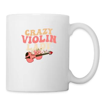 Crazy Violin Lady Violinist Orchestra - Mug - white - Right
