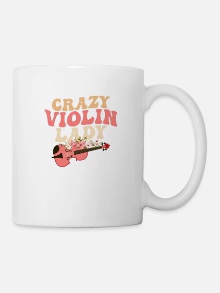 Crazy Violin Lady Violinist Orchestra - Tasse - Weiß