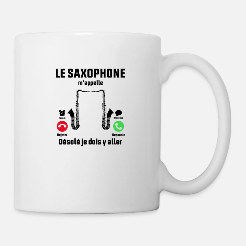 Le saxophone m'appelle idée Cadeau saxophoniste - Mug blanc - blanc