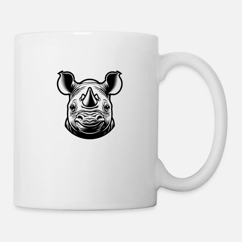 Nashorn, Süße Tierkinder - Tasse - Weiß